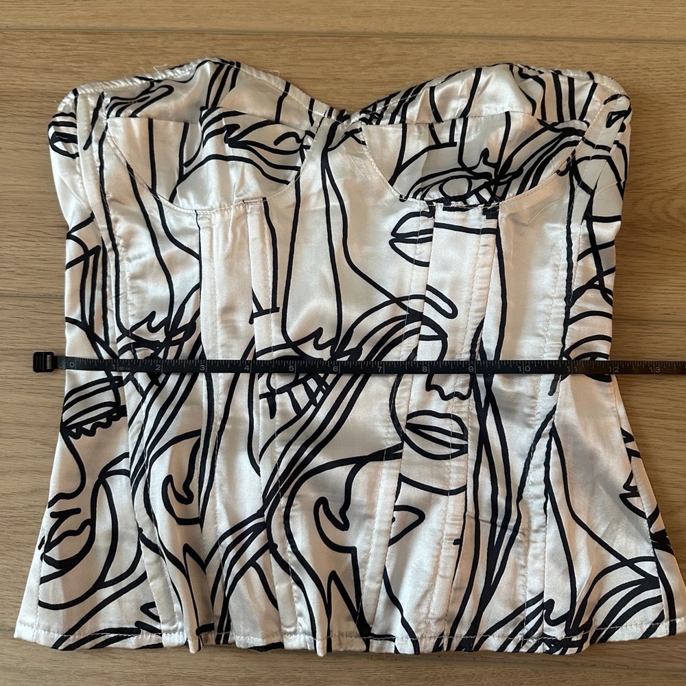 PrettyLittleThing White and Black Corset Top